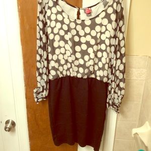 Beautiful cotton sheer polkadot black white dress!